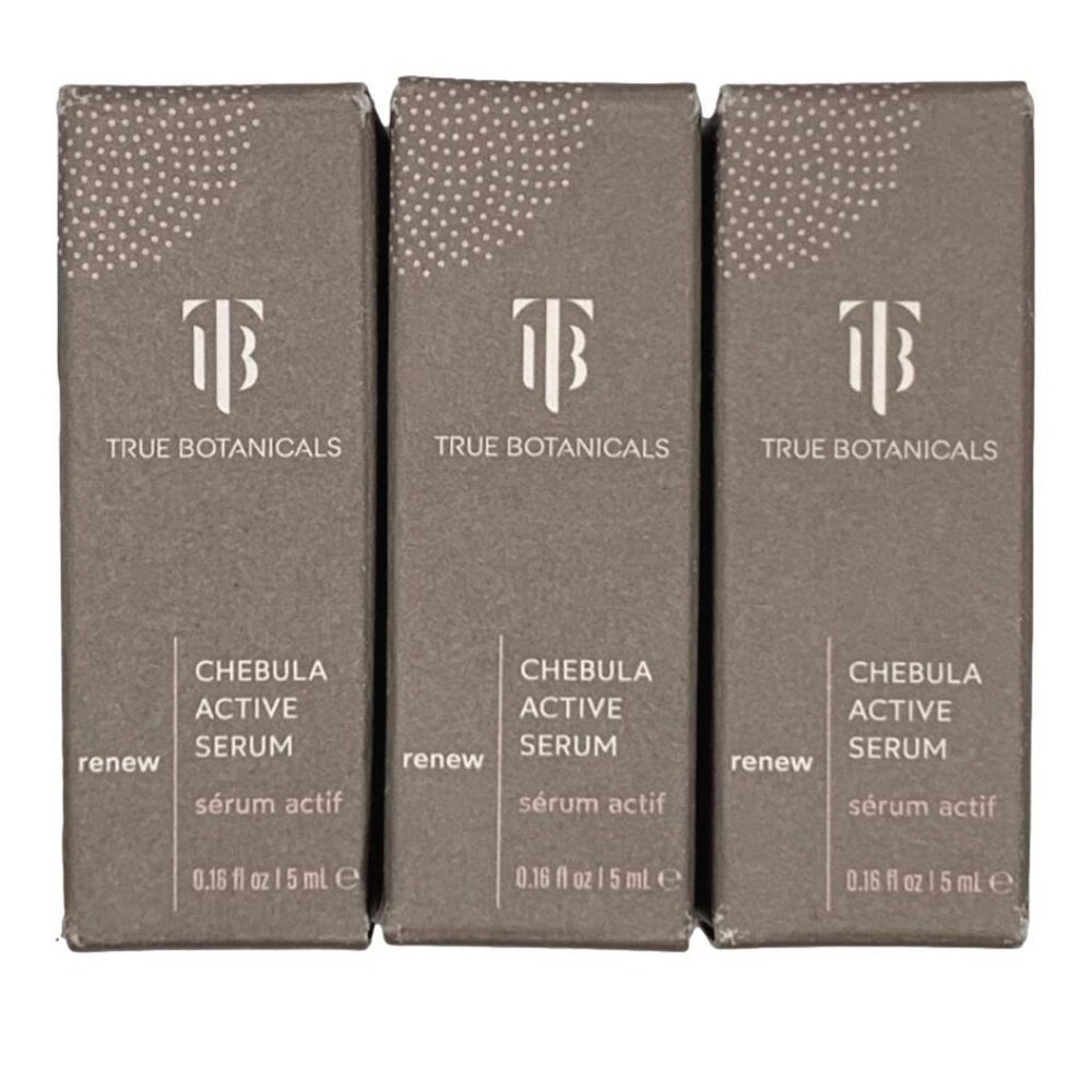 3 X True Botanicals Renew Chebula Active Serum 0.16 fl oz / 5ml each NEW
